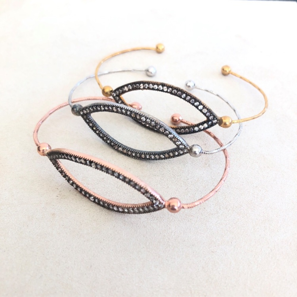 STERLING SILVER Adjustable Cuff Bangle Bracelet